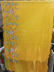 designed yellow duppata