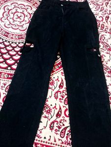 Black Thigh Cut Jeans