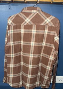 Brown Plaid Slim Fit Casual Shirt