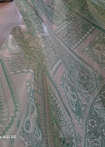 Green &amp;off white Saree for Professional look
