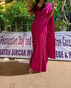 Elegant Pink Silk Saree with blouse