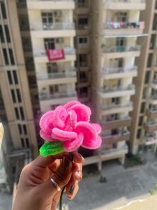 Handmade pink rose flower