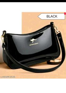 Chic Black Patent Hobo Bag