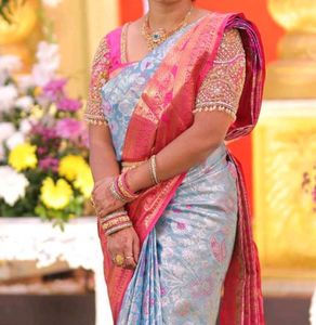 Vibrant Pink Bridal maggam work Blouse