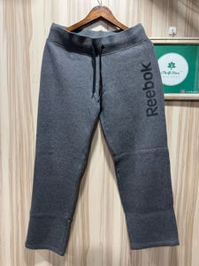 Reebok Grey Straight Fit Fleeced Track Pants
