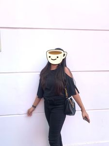 Chic Cold Shoulder Black Top