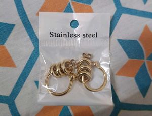 Gold-Tone Hoop Earrings with Linked Rings