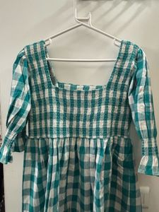 Green Checkered Mini Dress
