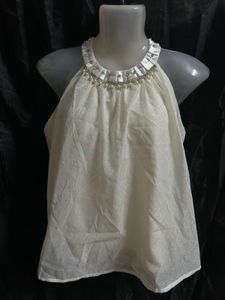Elegant White Halter Neck Top