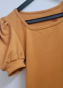 Mustard Yellow Puff Sleeve Top