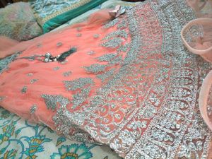 Designer Peach Lehenga Choli