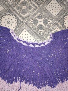 Crochet Top - Purple &amp; White