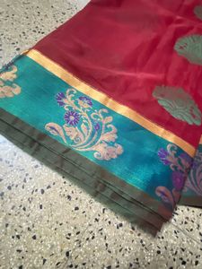 marron color saree