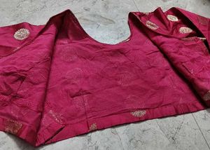 Vibrant Pink Brocade Blouse