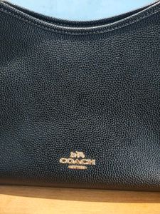 Original Coach Black Pebbled Leather Shoulder Bag
