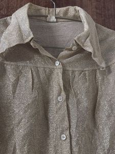 Sparkly Gold Long Sleeve Blouse