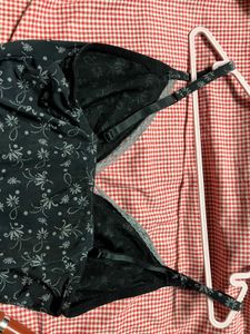 Chic Black Floral Camisole Top