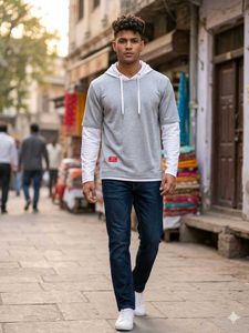 Men's Layered Hoodie T-Shirt