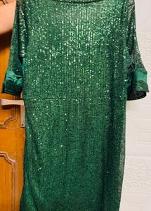 Sparkling Emerald Green Sequined Dress