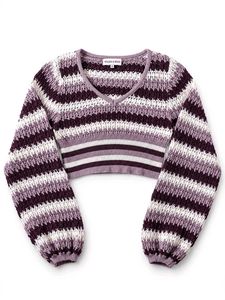 CROPPED STRIPED KNIT SWEATER