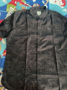 Men's Striped Short Sleeve Button-Up Shirt