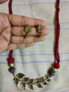Bohemian Leaf Necklace &amp; Earring Set