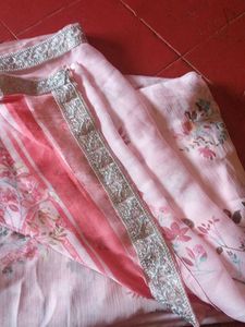 Elegant Pink Floral Saree