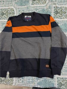 Casual Striped Crewneck Sweatshirt