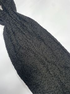 Elegant Beaded Black Evening Dress