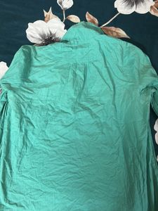 Boho Chic Aqua Button-Up Shirt