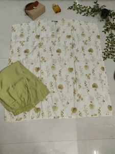 Elegant Floral Kaftan with Pants Set💚🌼✨