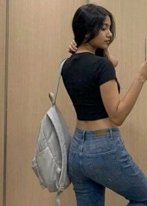 Stylish Black Cropped Polo tShirt
