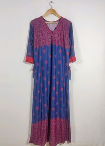 Navy Blue Printed Dress (Women)
