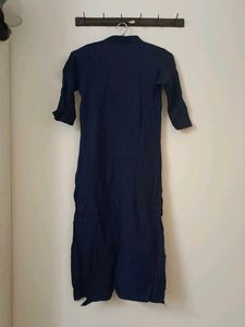 Navy Blue Embellished Kurta