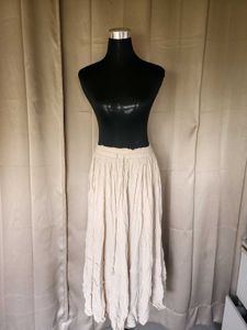 Boho Cream Tiered Maxi Skirt