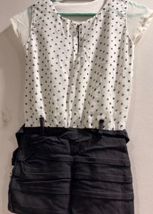 Trending Polka Dot dark grey and white top