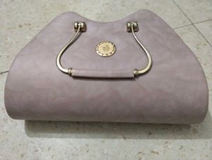 Stylish Mauve Suede Clutch Bag