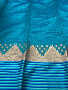 New Peacock Blue Saree For Grabs
