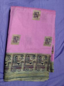 Pink Printed Saree