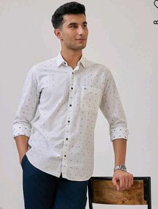 Raymond Stylish White Polka Dot Shirt high quality