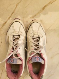 White &amp; Pink Sports Shoes