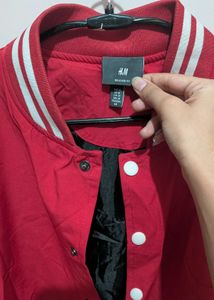 Red &amp; White Bomber Jacket