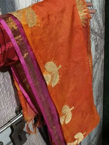 (New) Vastra Orange Kurta with Gold Print