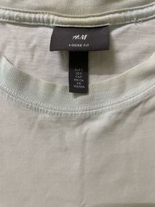 H&amp;M Men’s Cream Graphic Loose Fit T-Shirt