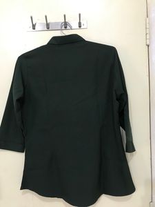 Dark Green Collared Button-Up Shirt