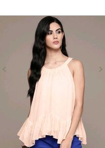 Label Ritu Kumar peach Halter Neck Top