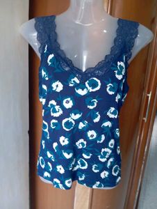 Floral Lace Trim Cami Top