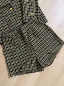 Houndstooth Blazer &amp; Shorts Set
