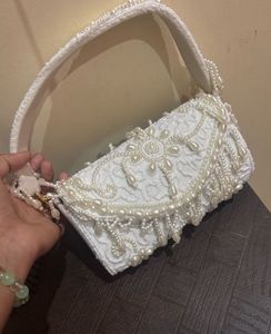Exquisite Pearl Beaded Clutch Bag