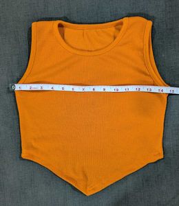 New Ribbed Orange Cropped Tank Top